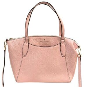 Kate Spade Monica Satchel Smoke Rose Pink Pebbled Leather Shoulder Bag